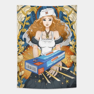 Nurse with a holy gift, Paracetamol. Tapestry