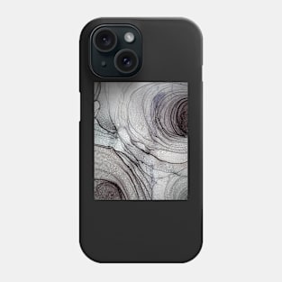 Black and Gray Abstract Rose Phone Case