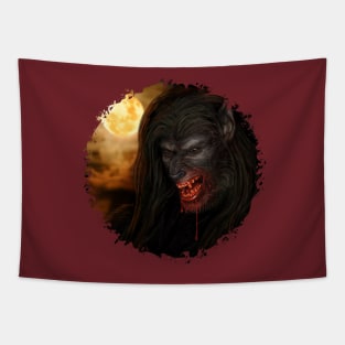 Werewolf Autumn Moon Tapestry