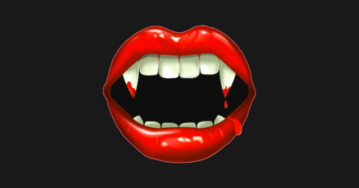 Open Fangs Vampire Mouth Teeth Vampire Teeth Sticker Teepublic 0241