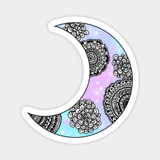 Crescent Moon Mandala Galaxy Magnet