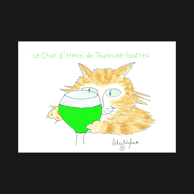 Toulouse-lautrec's Cat pays homage to Absinthe Drinkers by MrTiggersShop
