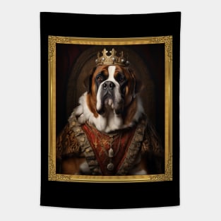 Majestic St. Bernard - Medieval Swiss Queen (Framed) Tapestry