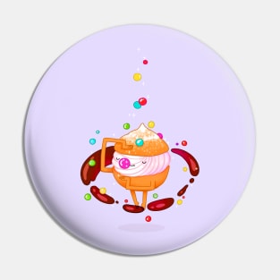 Cream puff Pin