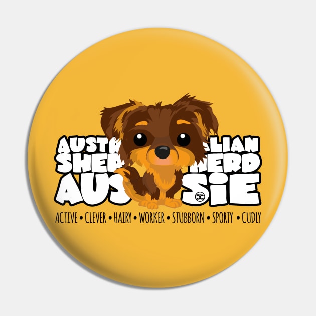 DGBigHeads - Aussie Brown Tan Pin by DoggyGraphics