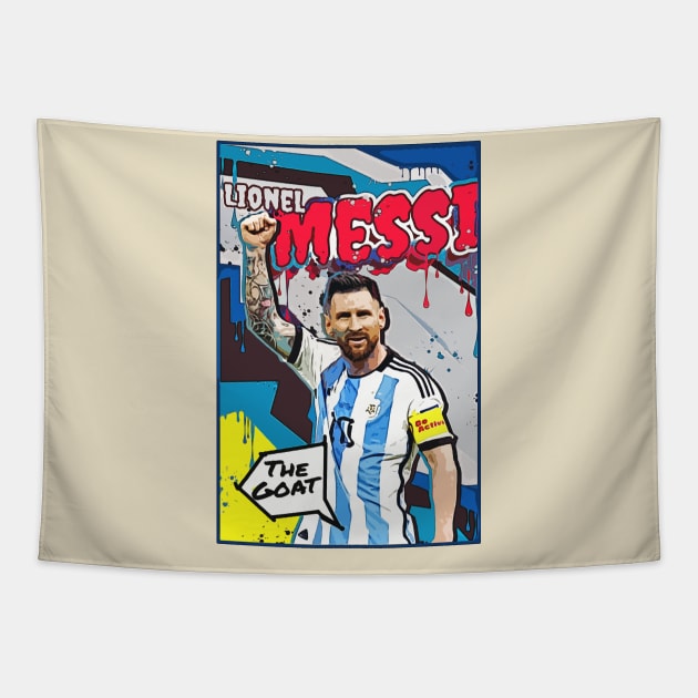 Messi a real goat Tapestry by elmejikono