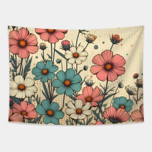 Cosmos Flowers Tapestry