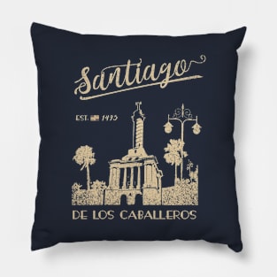 SANTIAGO De Los Caballeros Dominican Republic Vintage Pillow