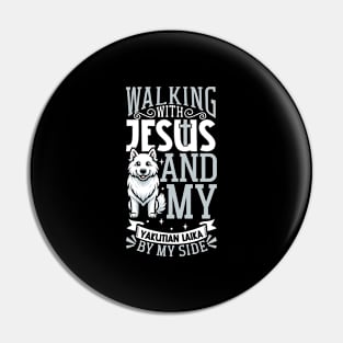 Jesus and dog - Yakutian Laika Pin