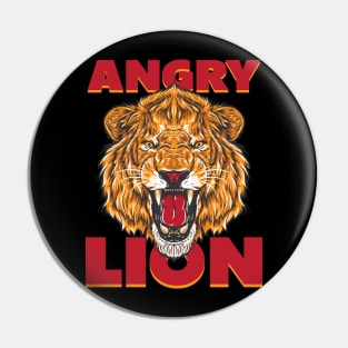 Angry Lion Head Design for all who loves wildlife Pin