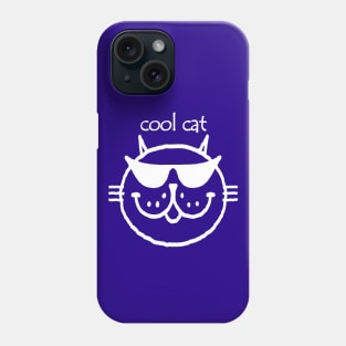 cool cat (white outline) Phone Case