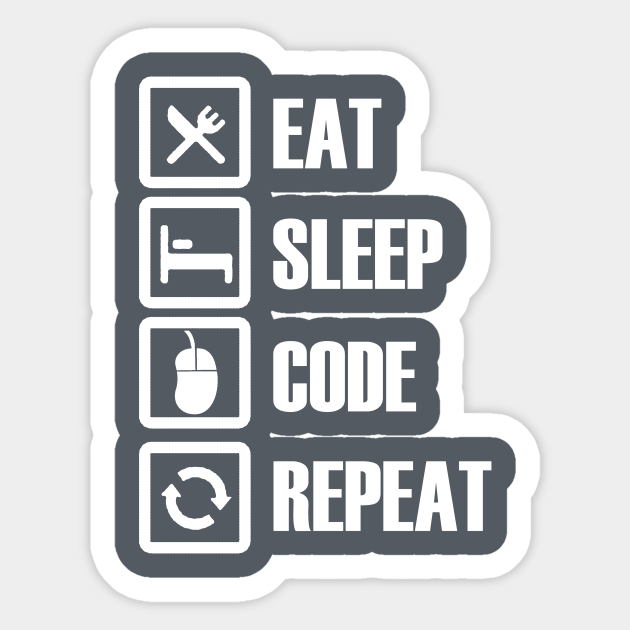 Eat Sleep Code Repeat Programmer Sticker Teepublic