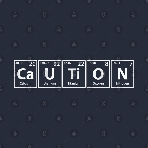 Caution (Ca-U-Ti-O-N) Periodic Elements Spelling by cerebrands