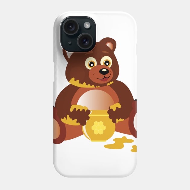 Bear Eating Honey Phone Case by scdesigns