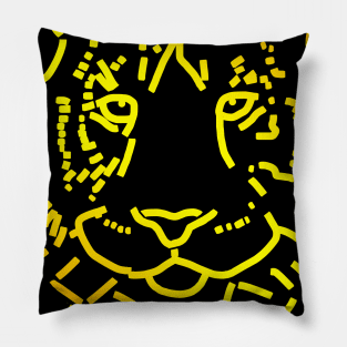 Yellow Tiger Face Pillow