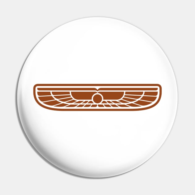 Brown Winged Sun Logo Pin by Studio Yutani