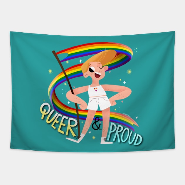 Queer & Proud - L heart Tapestry by Gummy Illustrations