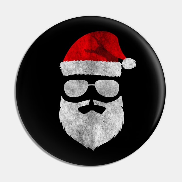 Santa Claus Sunglasses with Beard Christmas (White Vintage) Pin by Luluca Shirts