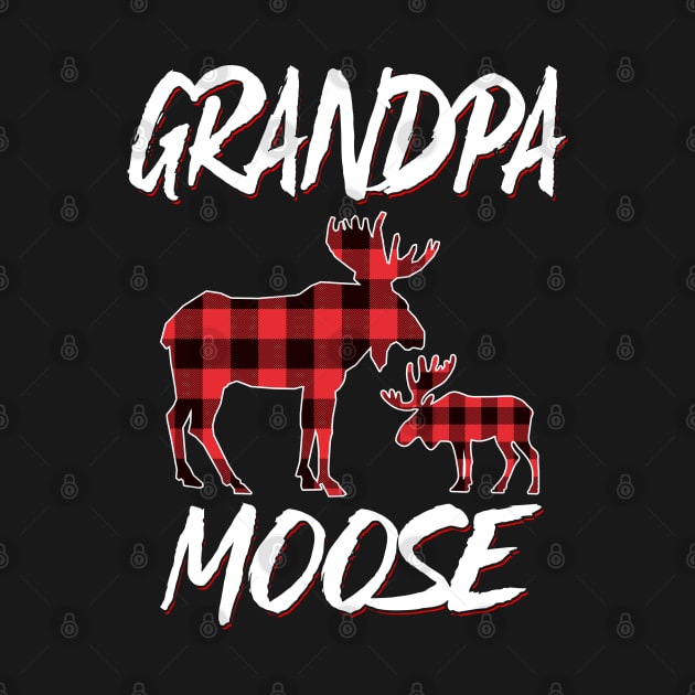 Red Plaid Grandpa Moose Matching Family Pajama Christmas Gift by intelus