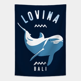 Swimming With Dolphins at Lovina, Bali - Scuba Diving Tapestry