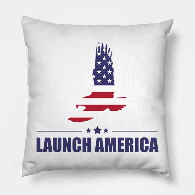 LAUNCH AMERICA Pillow by teesvira