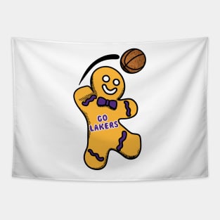 Los Angeles Lakers Gingerbread Man Tapestry