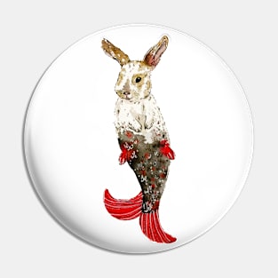 Calico Bunny Mermaid Pin