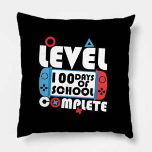 Level 100 Days Of School Complete for boys Gamer Video Pillow