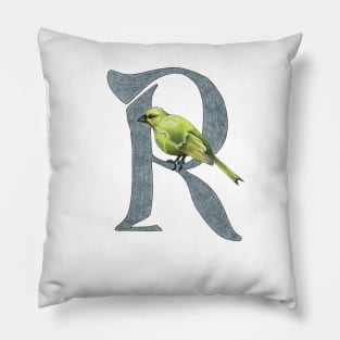 Avian Alphabet R - Gough finch Pillow