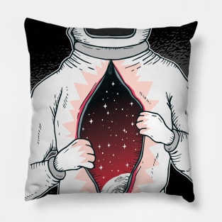 Astronaut with Universe inside T-Shirt Pillow