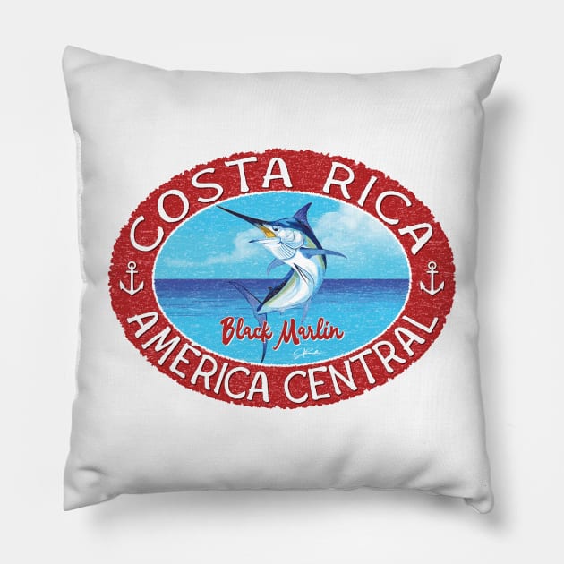 Costa Rica, America Central, Black Marlin Pillow by jcombs