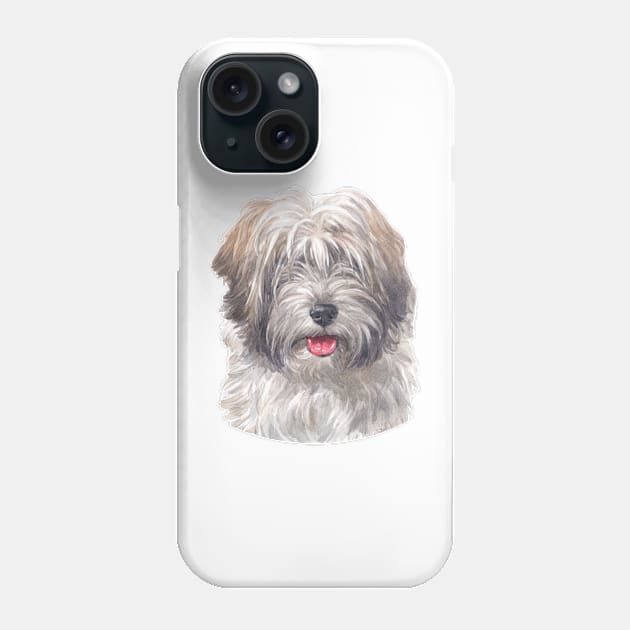 Tibetan Terrier Watercolor Art Phone Case by doglovershirts