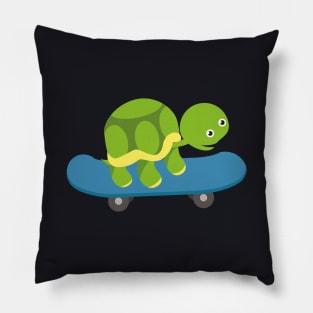 Turtle Skateboard Kids Pillow