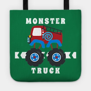 Vector illustration of monster truck with cartoon style. Tote