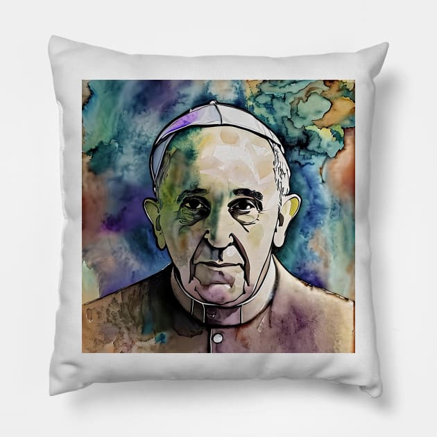 digital sketch of Pope Francis Pillow by bogfl