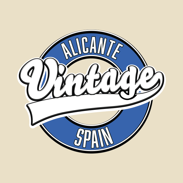 Alicante spain retro style logo, by nickemporium1
