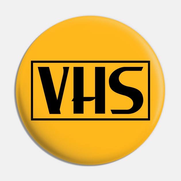 VHS Logo in Black Pin by MondoDellamorto