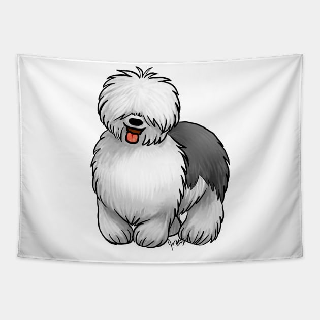 Dog - Old English Sheepdog Tapestry by Jen's Dogs Custom Gifts and Designs