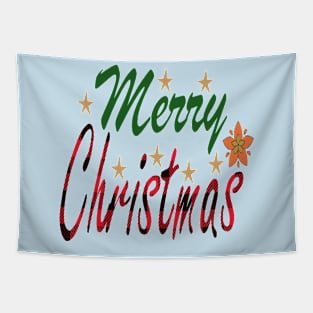 Merry Christmas Buffalo Plaid Tapestry