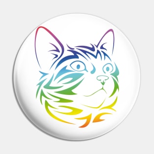 Tribal Rainbow Cat Pin