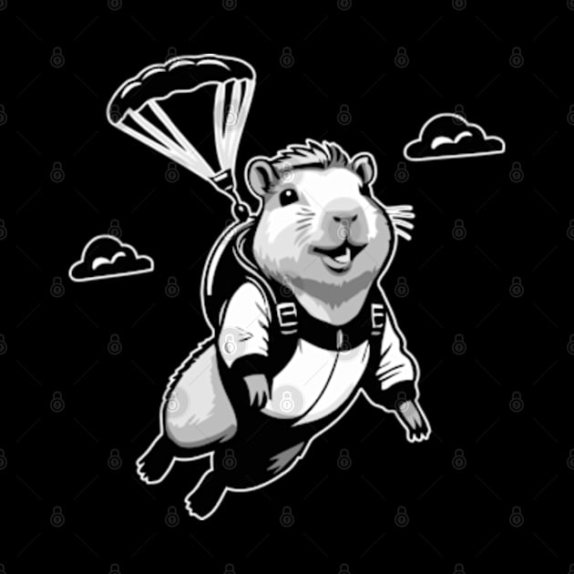 Funny Skydiving Capybara by IDesign23