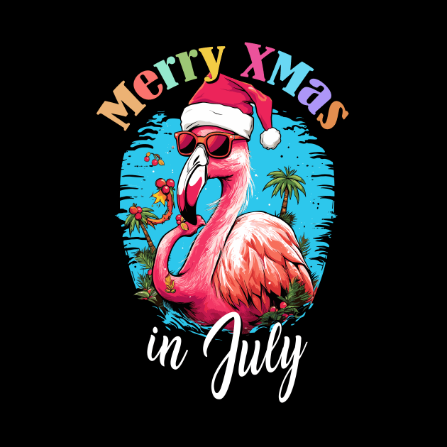 Flamingo's Festive Fun | 'Christmas in July' T-Shirt by Indigo Lake