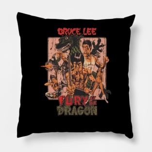 Fury of the Dragon Vintage 1976 Pillow