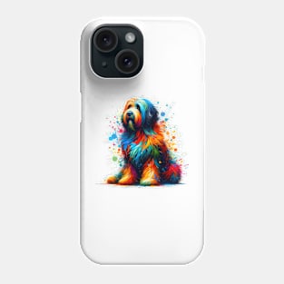 Abstract Bergamasco Sheepdog in Vivid Splash Colors Phone Case