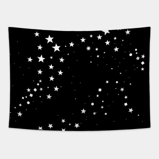 Shining white colored stars Tapestry