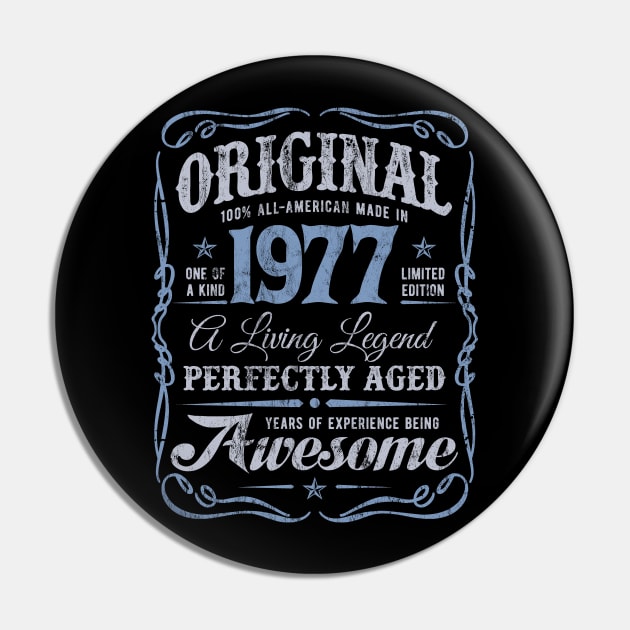 1977 Birthday Gift THE ORIGINAL Perfectly Aged Pin by Irregulariteez