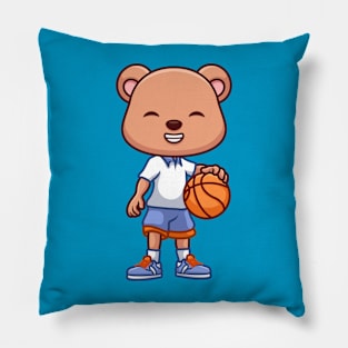 Basketball Bear Cute Cartoon Pillow