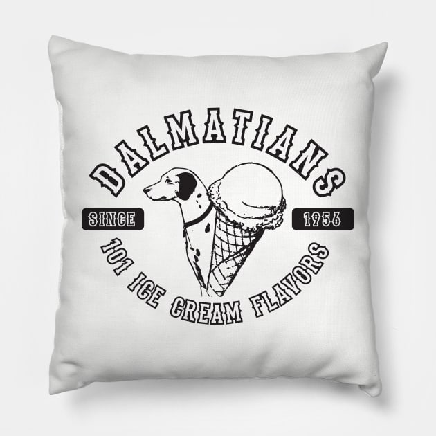 101 Dalmatians Ice Cream Pillow by Chelsea Burnes