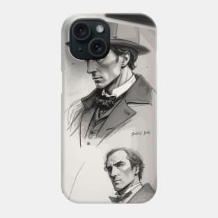 Pencil drawing. Male portrait Phone Case