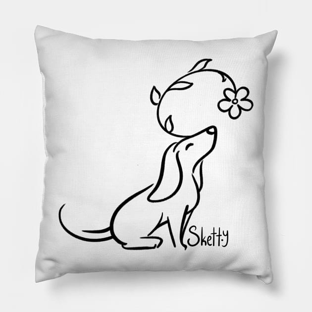 Simple Flower Hound Pillow by jastinamor